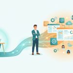 Freelancer scaling up to an AI agency with dashboards, contractors, AI workflows and growth chart