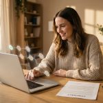 Freelancer reviewing an automated client onboarding workflow on a laptop